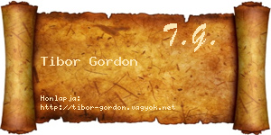 Tibor Gordon névjegykártya